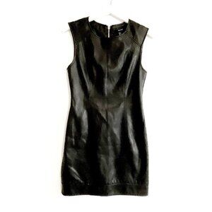 Forever 21 Black Faux Leather Mini Dress Size S Sleeveless